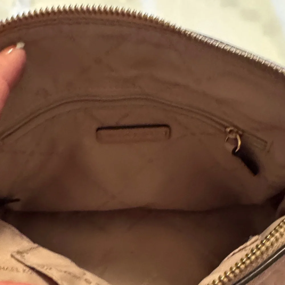 Michael Kors Blush MK Signature Dome Crossbody with Gold Hardware